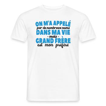 Grand-frère Est Nom Préféré - T-shirt homme - blanc - Devant - AI Model Male 178 dark (178cm)