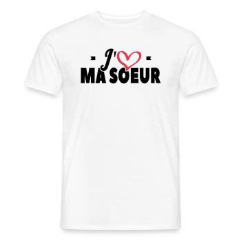 J'aime Ma Soeur - T-shirt homme - blanc - Devant - AI Model Male 178 dark (178cm)