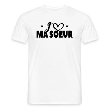 J'aime Ma Soeur - T-shirt homme - blanc - Devant - AI Model Male 178 dark (178cm)