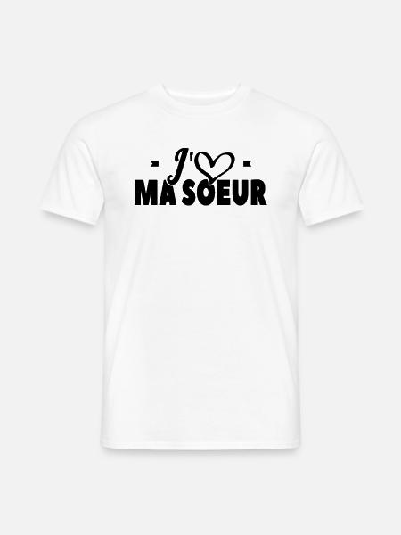 J'aime Ma Soeur - T-shirt homme - blanc