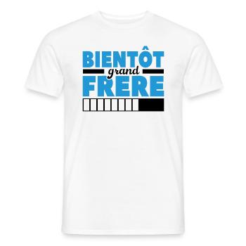 Bientôt Grand-frère - T-shirt homme - blanc - Devant - AI Model Male 178 dark (178cm)