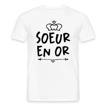 Soeur En Or - T-shirt homme - blanc - Devant - AI Model Male 178 dark (178cm)