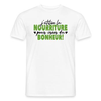 J'utilise La Nourriture Pour Créer Du Bonheur - T-shirt homme - blanc - Devant - AI Model Male 178 dark (178cm)