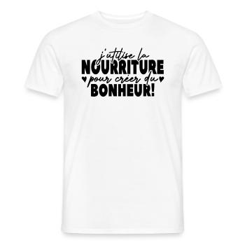 J'utilise La Nourriture Pour Créer Du Bonheur - T-shirt homme - blanc - Devant - AI Model Male 178 dark (178cm)