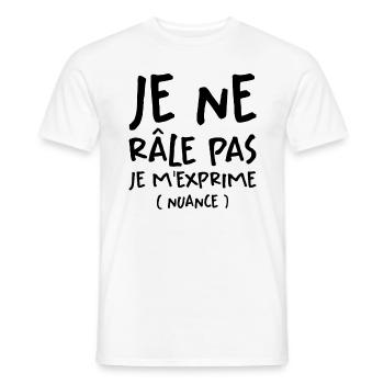 Je Ne Râle Pas Je M'exprime - T-shirt homme - blanc - Devant - AI Model Male 178 dark (178cm)