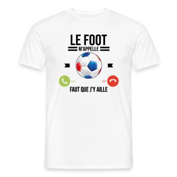 Le Foot M'appelle Faut Que J'y Aille - T-shirt homme - blanc - Devant - AI Model Male 178 dark (178cm)