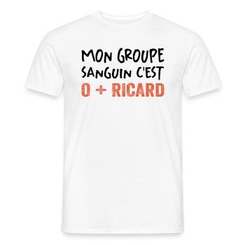 Mon Groupe Sanguin - T-shirt homme - blanc - Devant - AI Model Male 178 dark (178cm)