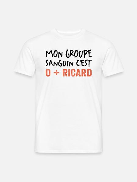 Mon Groupe Sanguin - T-shirt homme - blanc