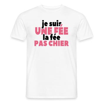 Je Suis Une Fée La Fée Pas Chier - T-shirt homme - blanc - Devant - AI Model Male 178 dark (178cm)