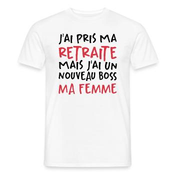 J'ai Pris Ma Retraite - T-shirt homme - blanc - Devant - AI Model Male 178 dark (178cm)