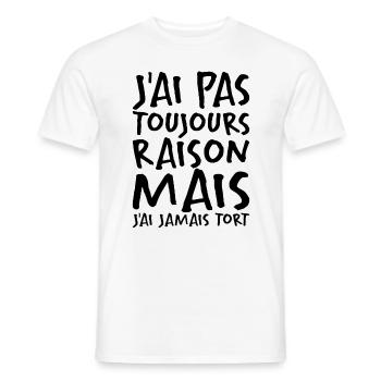 J'ai Pas Toujours Raison - T-shirt homme - blanc - Devant - AI Model Male 178 dark (178cm)