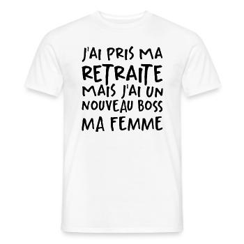 J'ai Pris Ma Retraite - T-shirt homme - blanc - Devant - AI Model Male 178 dark (178cm)