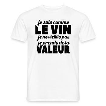 Je Suis Comme Le Vin - T-shirt homme - blanc - Devant - AI Model Male 178 dark (178cm)