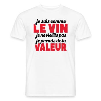Je Suis Comme Le Vin - T-shirt homme - blanc - Devant - AI Model Male 178 dark (178cm)