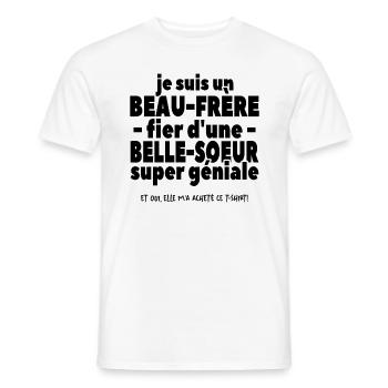 Je Suis Un Beau-père Fier D'une Belle Soeur - T-shirt homme - blanc - Devant - AI Model Male 178 dark (178cm)