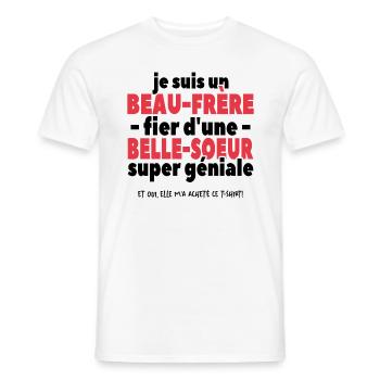 Je Suis Un Beau-père Fier D'une Belle Soeur - T-shirt homme - blanc - Devant - AI Model Male 178 dark (178cm)