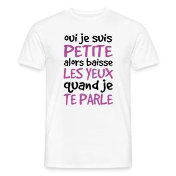 Oui Je Suis Petite Alors Baisse Les Yeux - T-shirt homme - blanc - Devant - AI Model Male 178 dark (178cm)