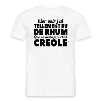 Hier Soir J'ai Tellement Bu De Rhum - T-shirt homme - blanc - Devant - AI Model Male 178 dark (178cm)