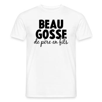Beau Gosse De Père En Fils - T-shirt homme - blanc - Devant - AI Model Male 178 dark (178cm)