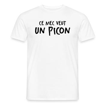 Ce Mec Veut Un Picon - T-shirt homme - blanc - Devant - AI Model Male 178 dark (178cm)