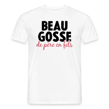 Beau Gosse De Père En Fils - T-shirt homme - blanc - Devant - AI Model Male 178 dark (178cm)