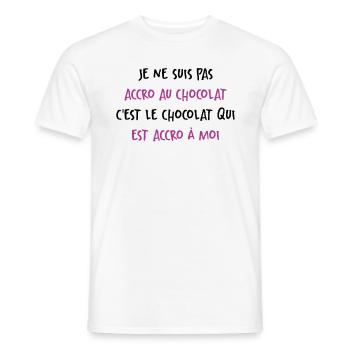 Le Chocolat Qui Est Accro À Moi - T-shirt homme - blanc - Devant - AI Model Male 178 dark (178cm)