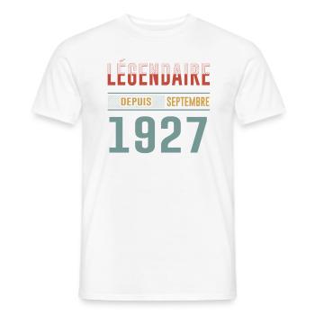 Légendaire Depuis Septembre 1927 Anniversaire - T-shirt homme - blanc - Devant - AI Model Male 178 dark (178cm)