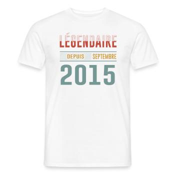 Légendaire Depuis Septembre 2015 Anniversaire - T-shirt homme - blanc - Devant - AI Model Male 178 dark (178cm)