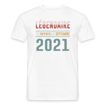Légendaire Depuis Septembre 2021 Anniversaire - T-shirt homme - blanc - Devant - AI Model Male 178 dark (178cm)