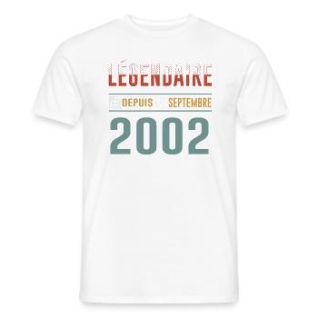 Légendaire Depuis Septembre 2002 Anniversaire - T-shirt homme - blanc - Devant - AI Model Male 178 dark (178cm)