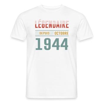 Legendary since October 1944 Anniversary - Men's T-Shirt - white - Front - AI Model Male 178 dark (178cm)