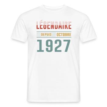 Légendaire Depuis Octobre 1927 Anniversaire - T-shirt homme - blanc - Devant - AI Model Male 178 dark (178cm)