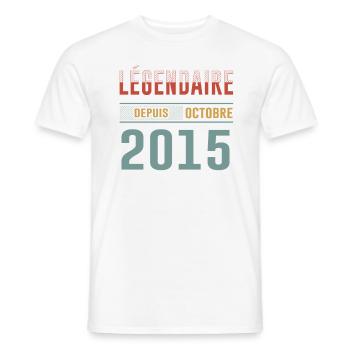 Légendaire Depuis Octobre 2015 Anniversaire - T-shirt homme - blanc - Devant - AI Model Male 178 dark (178cm)