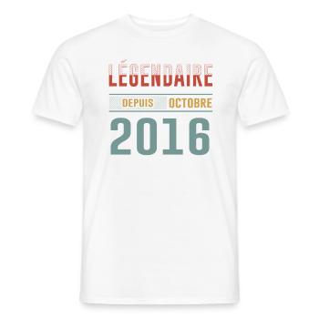 Légendaire Depuis Octobre 2016 Anniversaire - T-shirt homme - blanc - Devant - AI Model Male 178 dark (178cm)