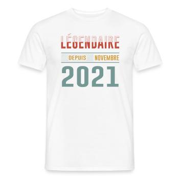 Légendaire Depuis Novembre 2021 Anniversaire - T-shirt homme - blanc - Devant - AI Model Male 178 dark (178cm)