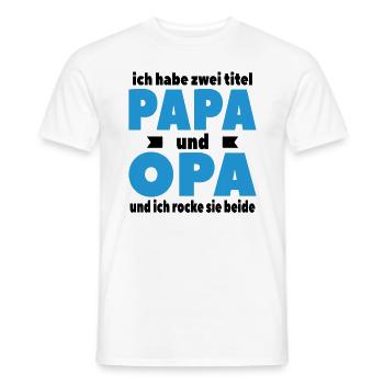 Ich Habe Zwei Titel Papa Und Opa - Männer T-Shirt - Weiß - Vorne - AI Model Male 178 dark (178cm)