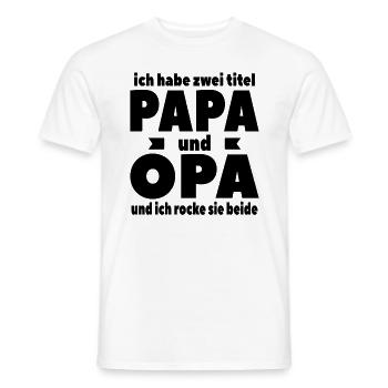 Ich Habe Zwei Titel Papa Und Opa - Männer T-Shirt - Weiß - Vorne - AI Model Male 178 dark (178cm)