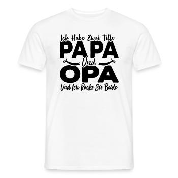 Ich Habe Zwei Titel Papa Und Opa - Männer T-Shirt - Weiß - Vorne - AI Model Male 178 dark (178cm)
