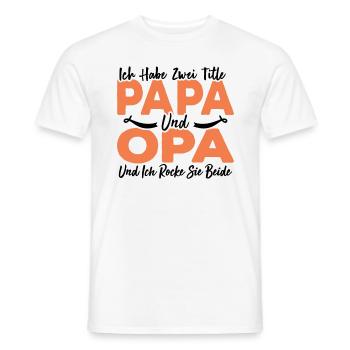 Ich Habe Zwei Titel Papa Und Opa - Männer T-Shirt - Weiß - Vorne - AI Model Male 178 dark (178cm)