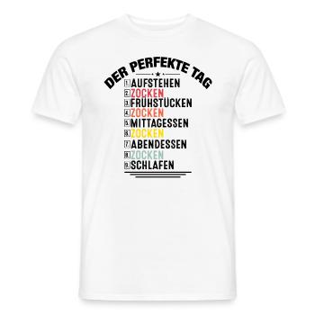 Funny Gamer Gaming Clothing Gift Der Perfekte Tag - Männer T-Shirt - Weiß - Vorne - AI Model Male 178 dark (178cm)