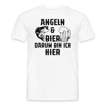 Angeln Und Bier Darum Bin Ich Hier - Männer T-Shirt - Weiß - Vorne - AI Model Male 178 dark (178cm)