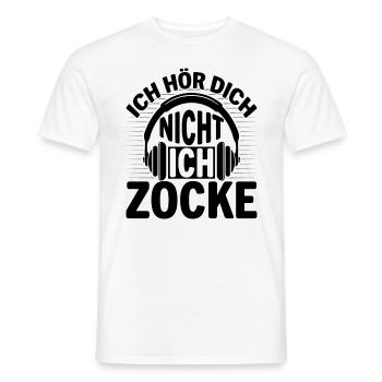 Ich Hör Dich Nicht Ich Zocke - Männer T-Shirt - Weiß - Vorne - AI Model Male 178 dark (178cm)