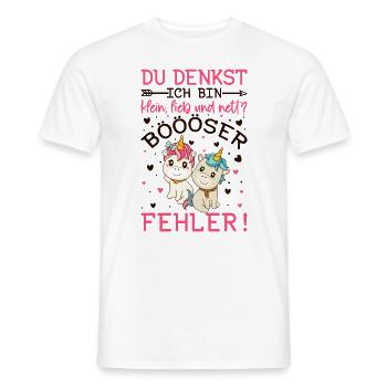 Du Denkst Ich Bin Klein Lieb Und Nett - Männer T-Shirt - Weiß - Vorne - AI Model Male 178 dark (178cm)