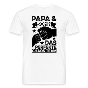 Papa Und Sohn Das Perfekte Chaos Team - Männer T-Shirt - Weiß - Vorne - AI Model Male 178 dark (178cm)