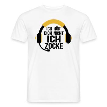 Ich Hör Dich Nicht Ich Zocke - Männer T-Shirt - Weiß - Vorne - AI Model Male 178 dark (178cm)