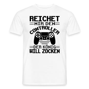Zocken Reichet Mir Den Controller König - Männer T-Shirt - Weiß - Vorne - AI Model Male 178 dark (178cm)