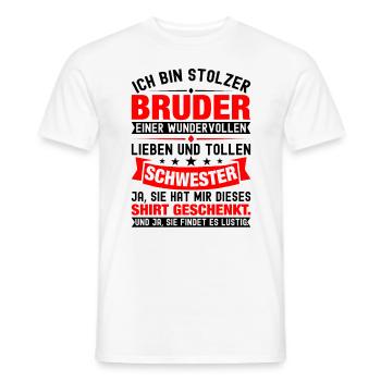 Ich Bin Stolzer Bruder Einer Wonderful Schwester - Männer T-Shirt - Weiß - Vorne - AI Model Male 178 dark (178cm)