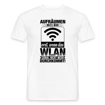 Aufräumen Muss Man Erst Wenn Das Wlan - Männer T-Shirt - Weiß - Vorne - AI Model Male 178 dark (178cm)