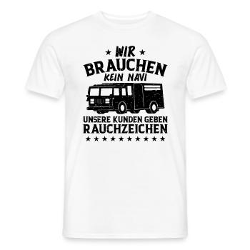 Wir Brauchen Kein Navi Fireman Feuerwehr - Männer T-Shirt - Weiß - Vorne - AI Model Male 178 dark (178cm)