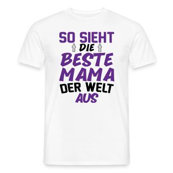So Sieht Die Beste Mama Der Welt Aus - Männer T-Shirt - Weiß - Vorne - AI Model Male 178 dark (178cm)